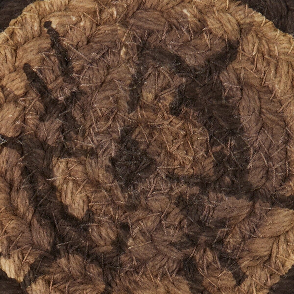 Park Designs Wood Slices Braided & Printed Coaster Round Set of 4