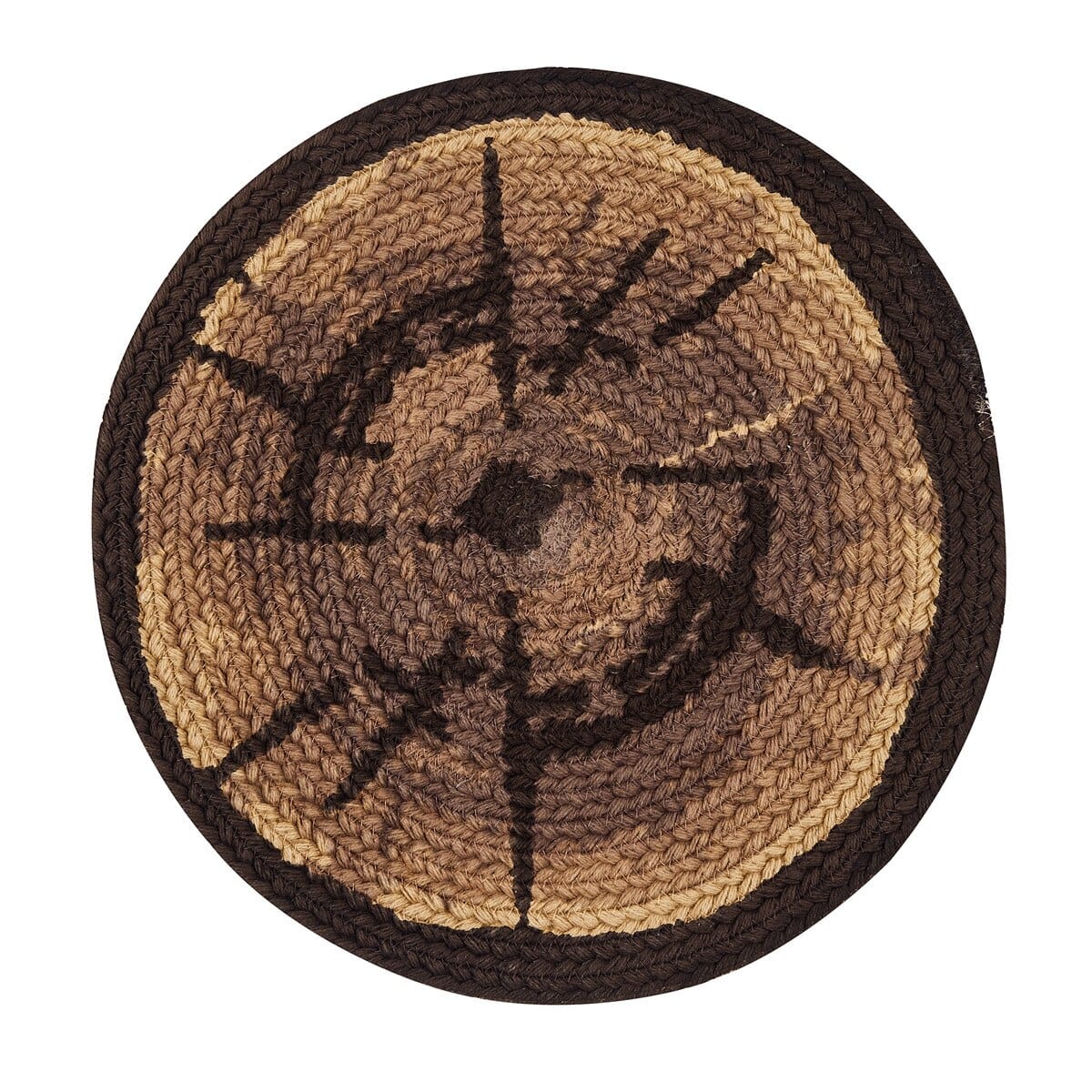 Park Designs Wood Slices Braided & Printed Placemat Round Set of 2