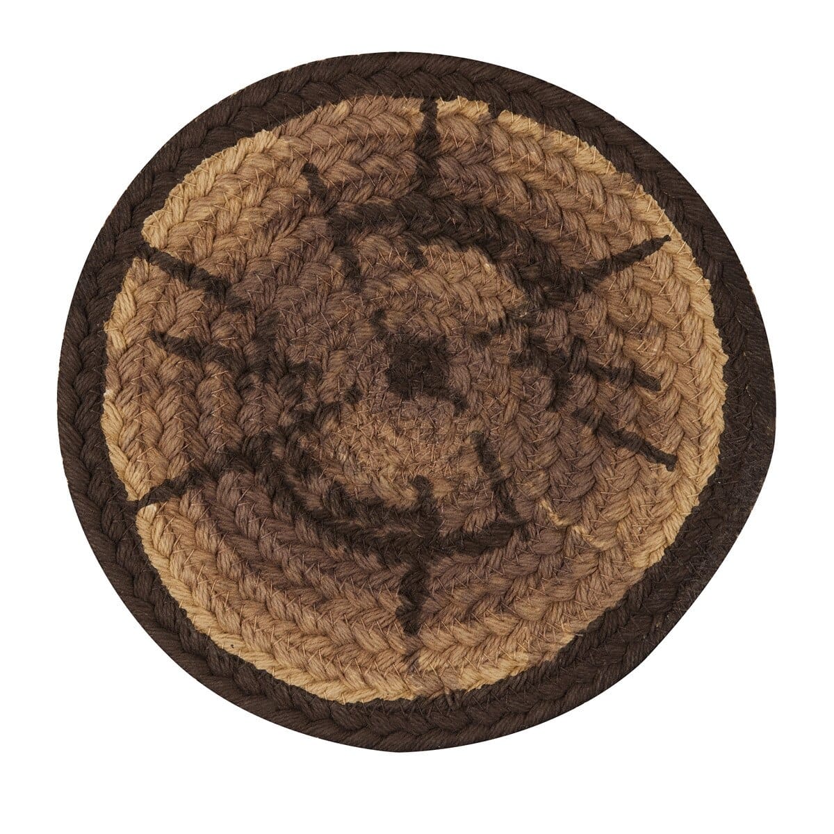 Park Designs Wood Slices Braided & Printed Trivet 8" Diameter Round Set of 2
