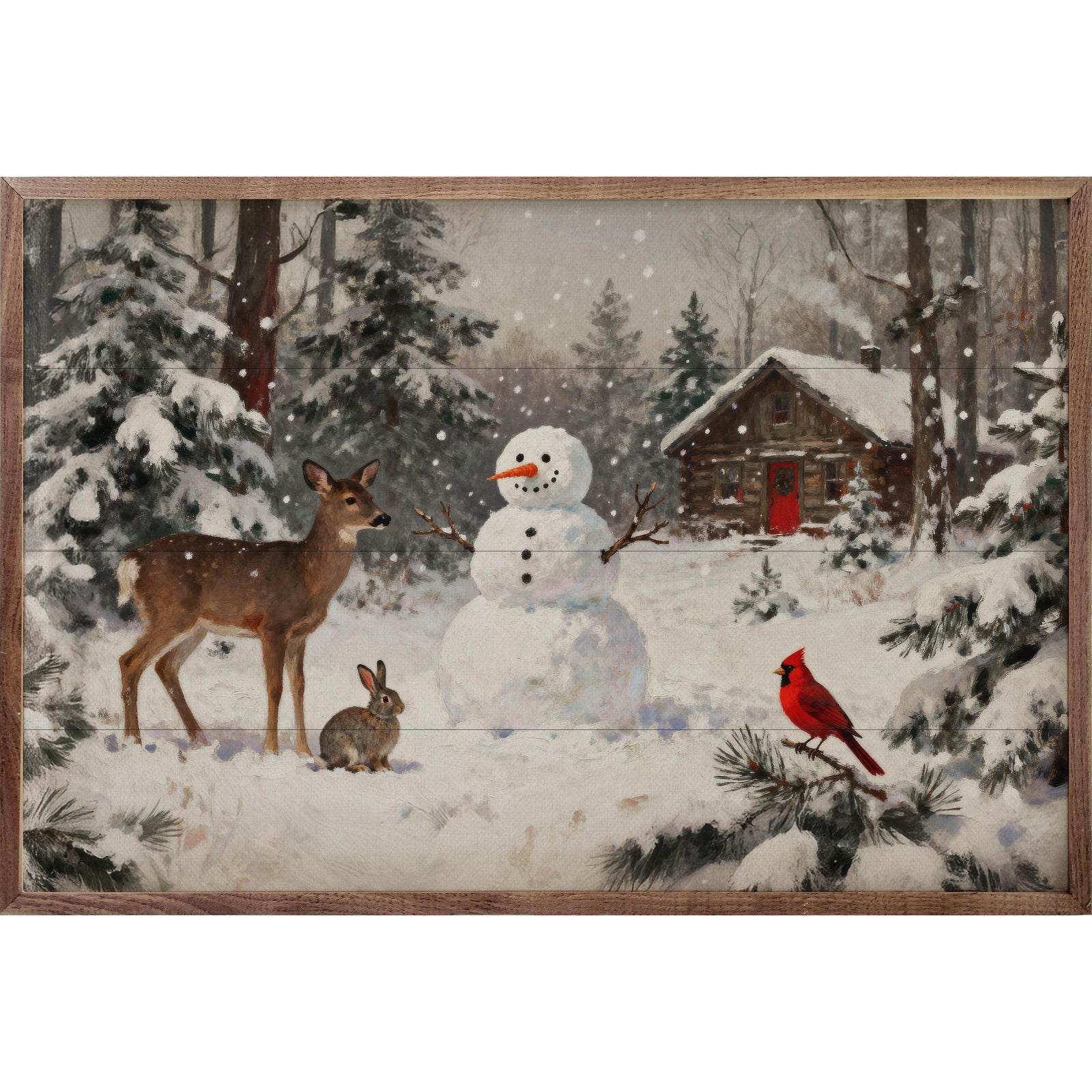Kendrick Home Walnut Frames 8x5 Woodland Friends Printed and Framed Wall Sign