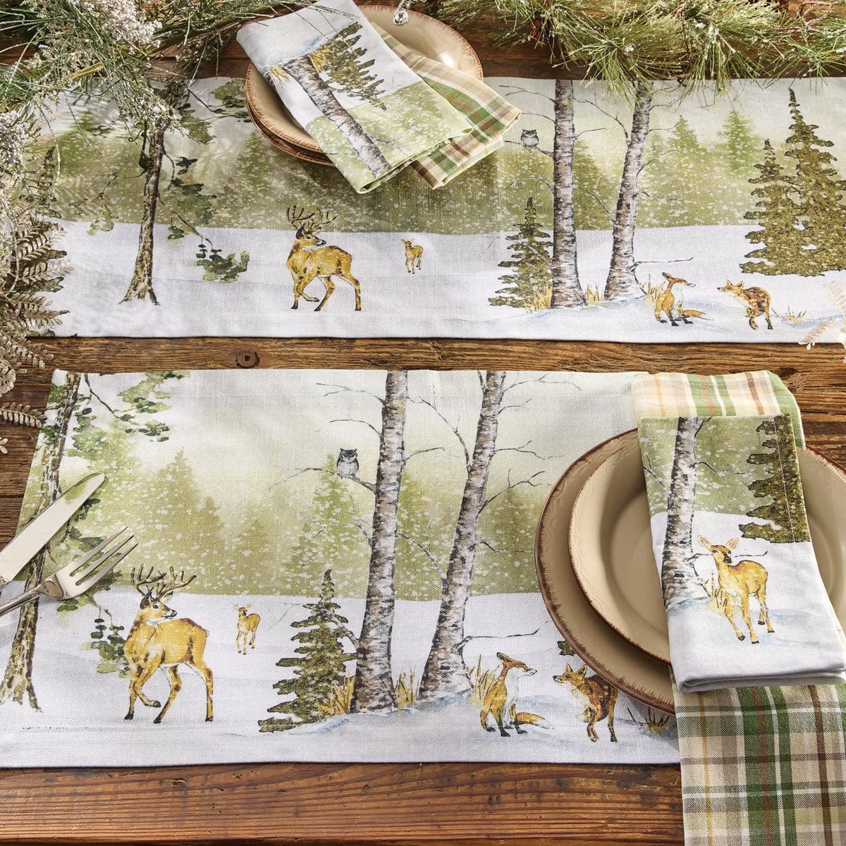 Woodland Winter Printed Napkin Set of 2