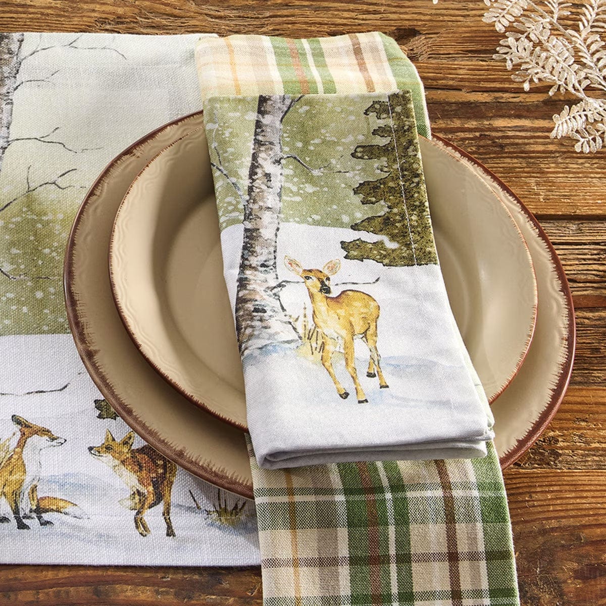 Woodland Winter Printed Napkin Set of 2