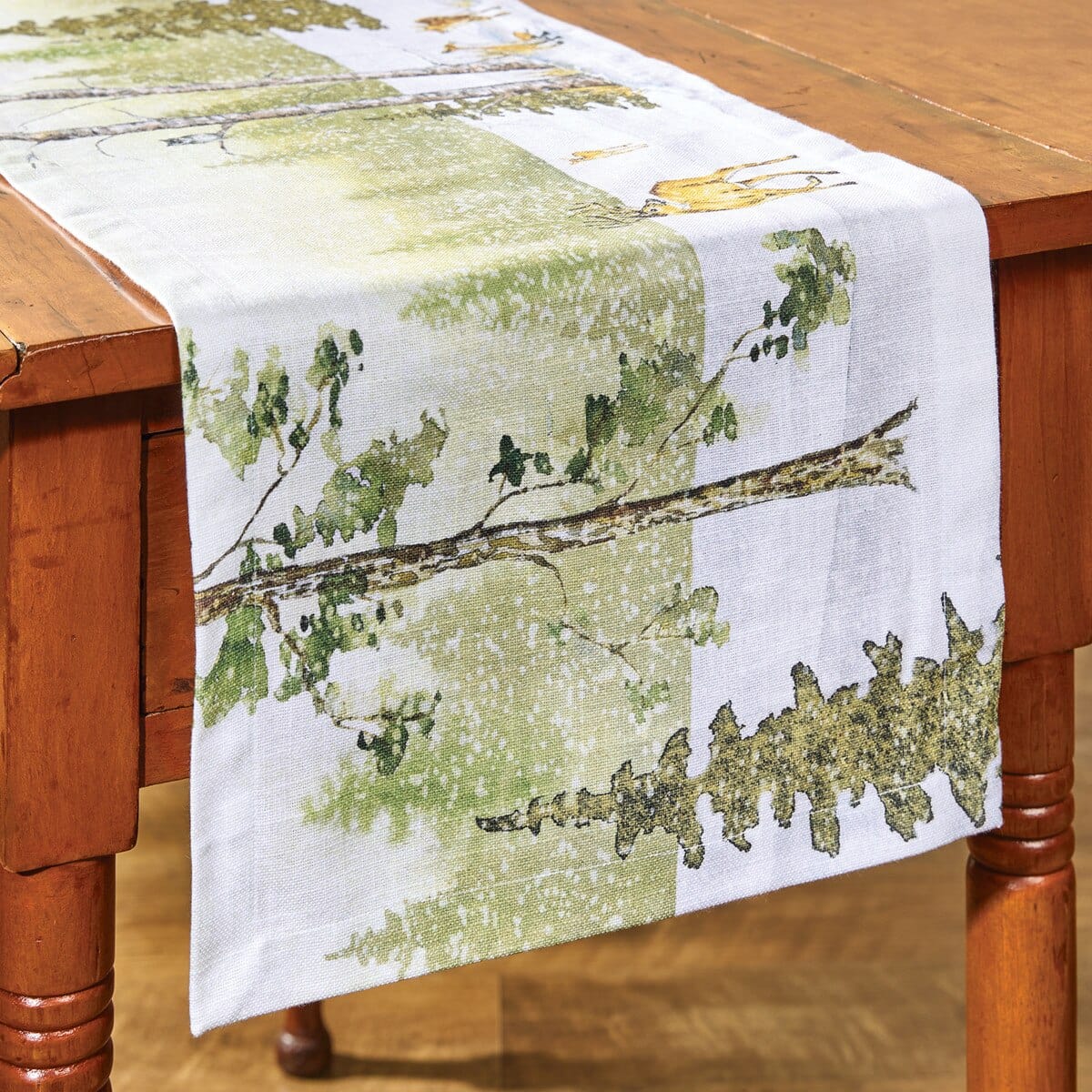 Woodland Winter Printed Table Runner 36" Long