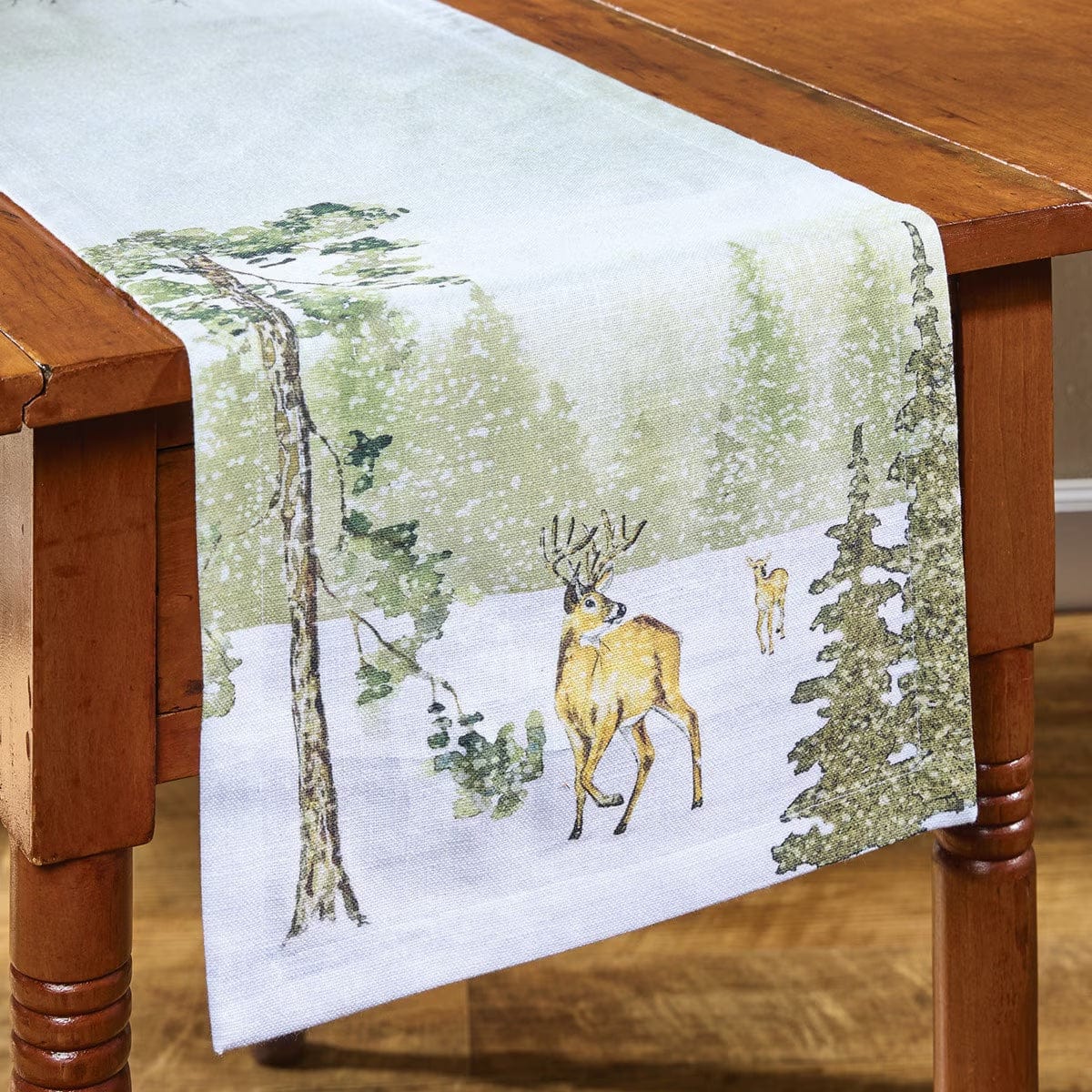 Woodland Winter Printed Table Runner 54'' Long
