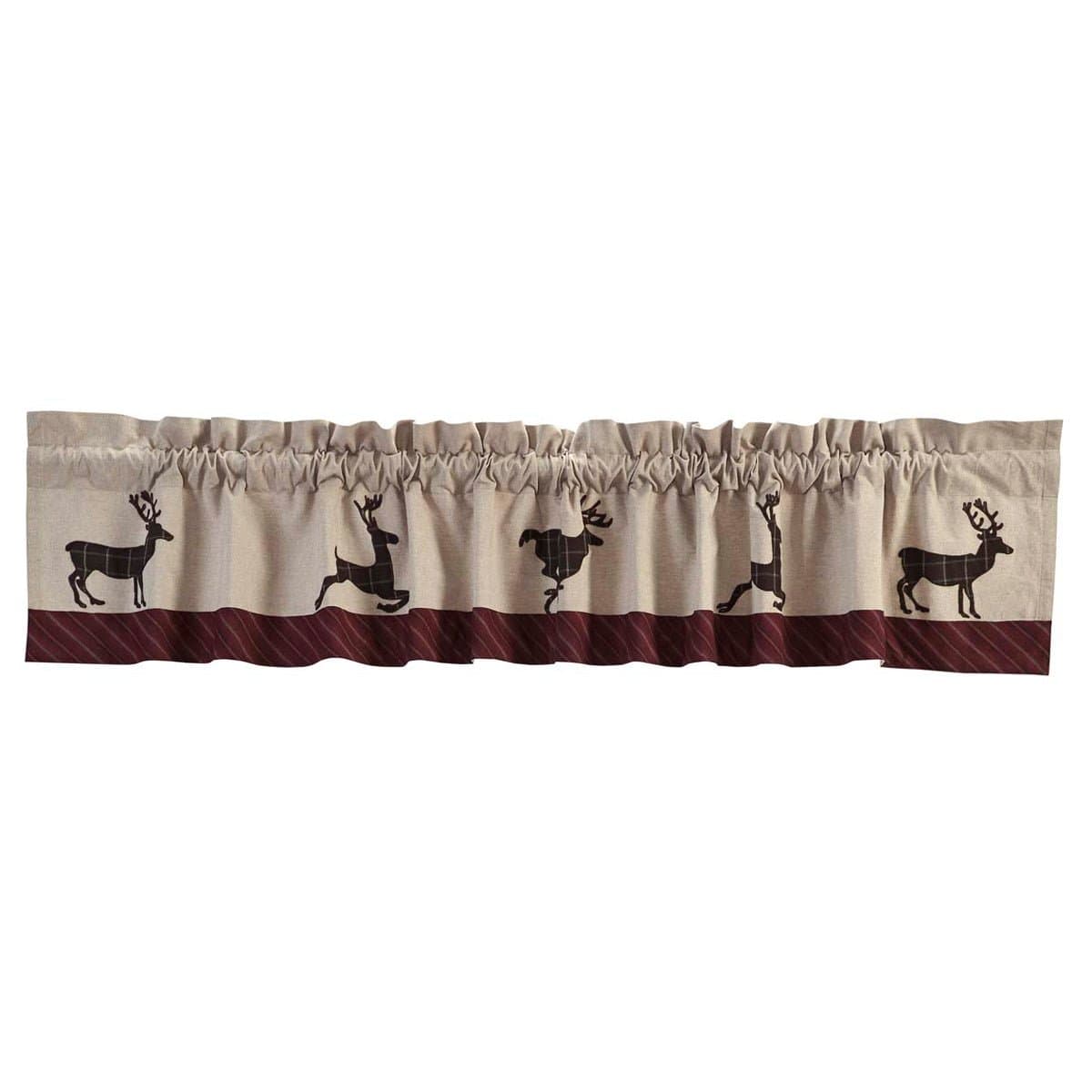 Wyatt Deer Appliqued Valance 16" x 72" Lined-V H C Brands-The Village Merchant