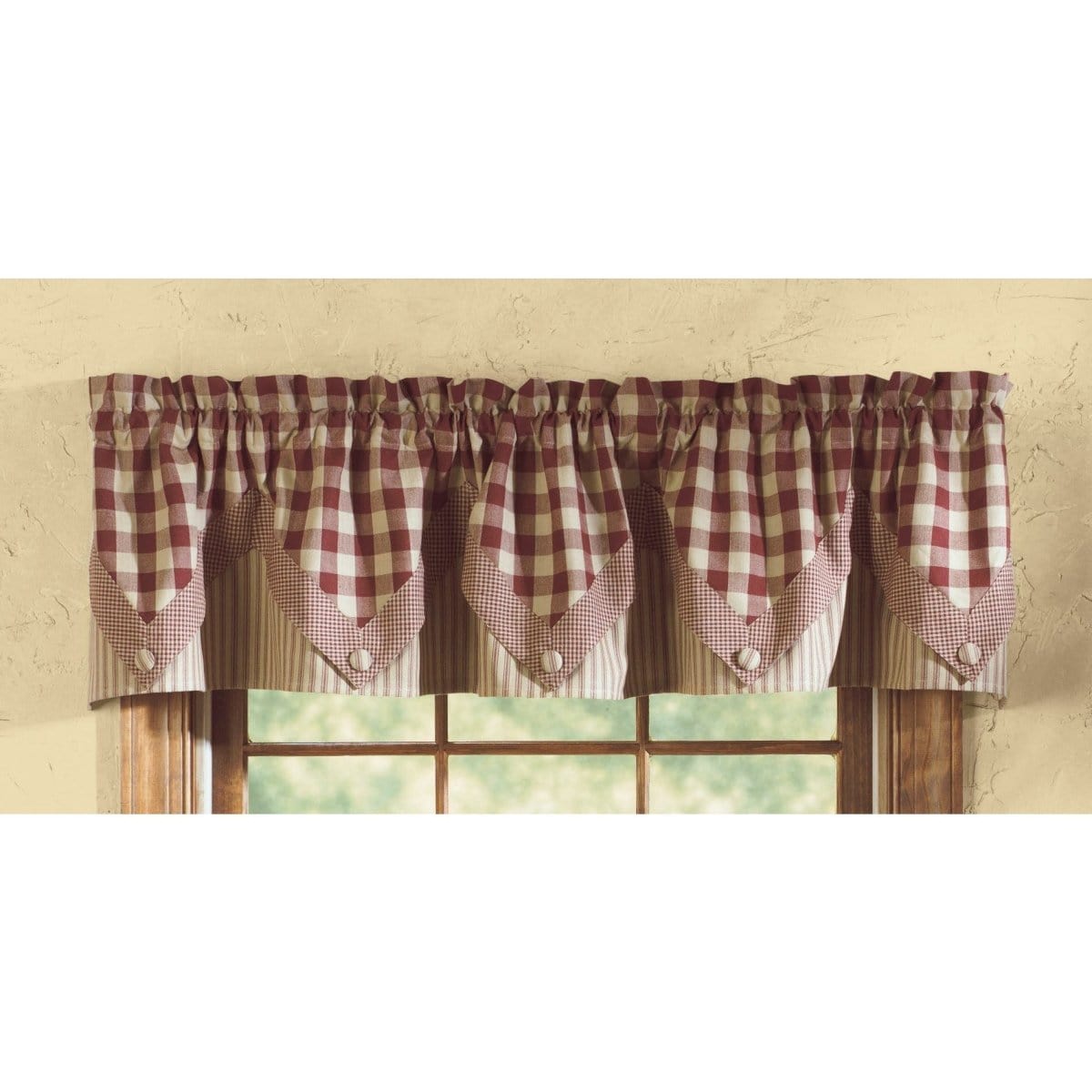 York In Wine Point Valance Lined-Park Designs-The Village Merchant