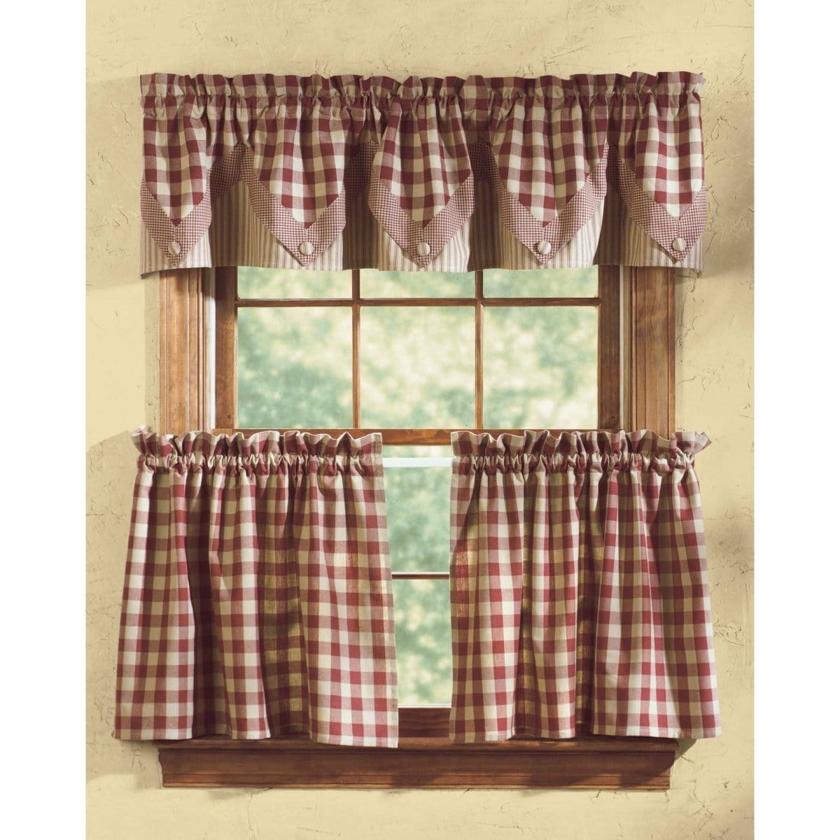 York In Wine Point Valance Lined-Park Designs-The Village Merchant