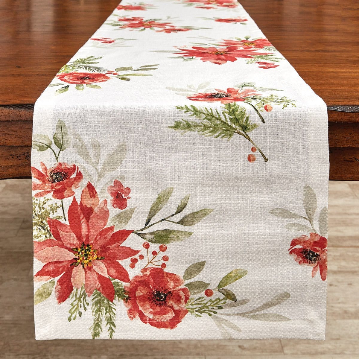 Yuletide Blooms Table Runner 54'' Long-Park Designs-The Village Merchant