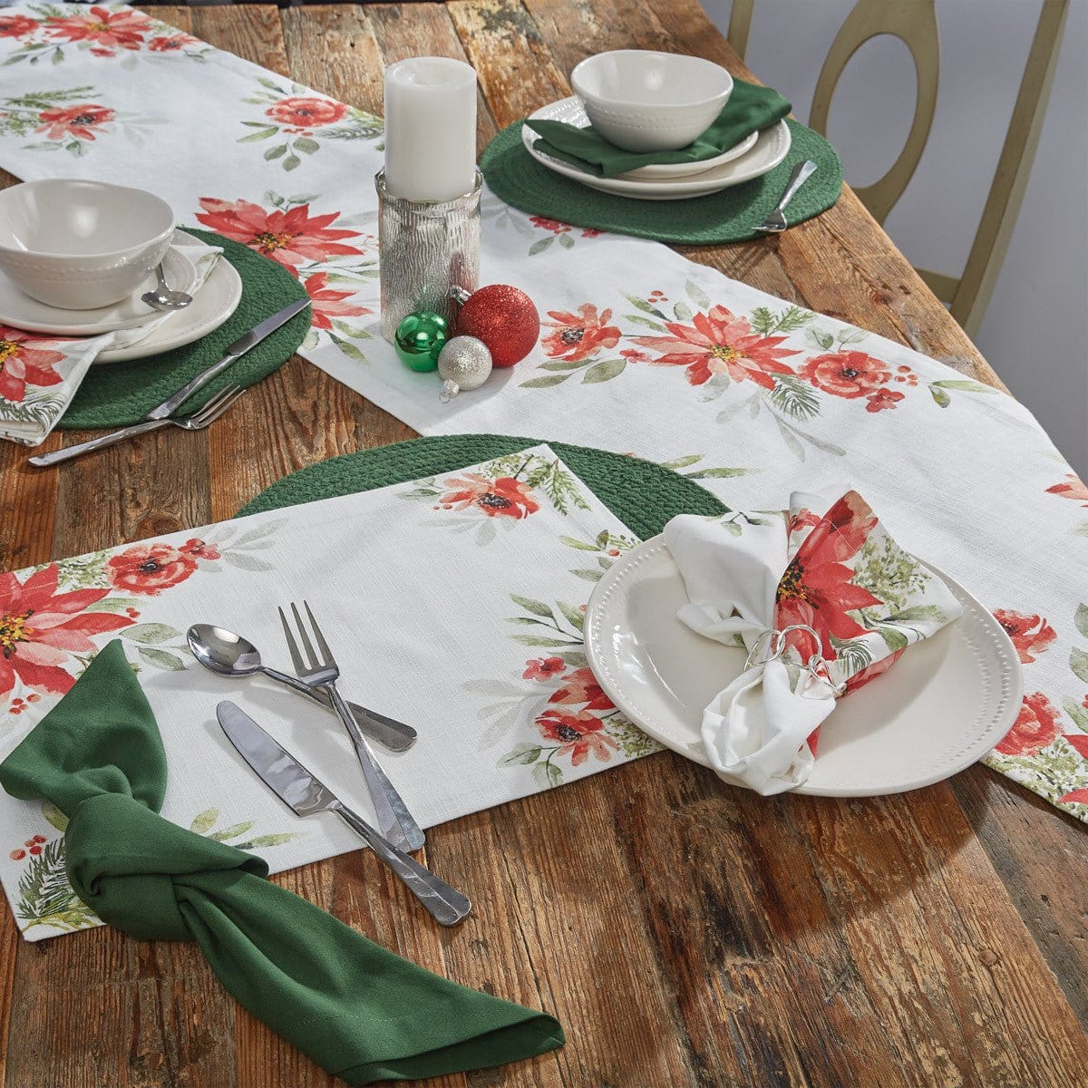 Yuletide Blooms Table Runner 54'' Long-Park Designs-The Village Merchant