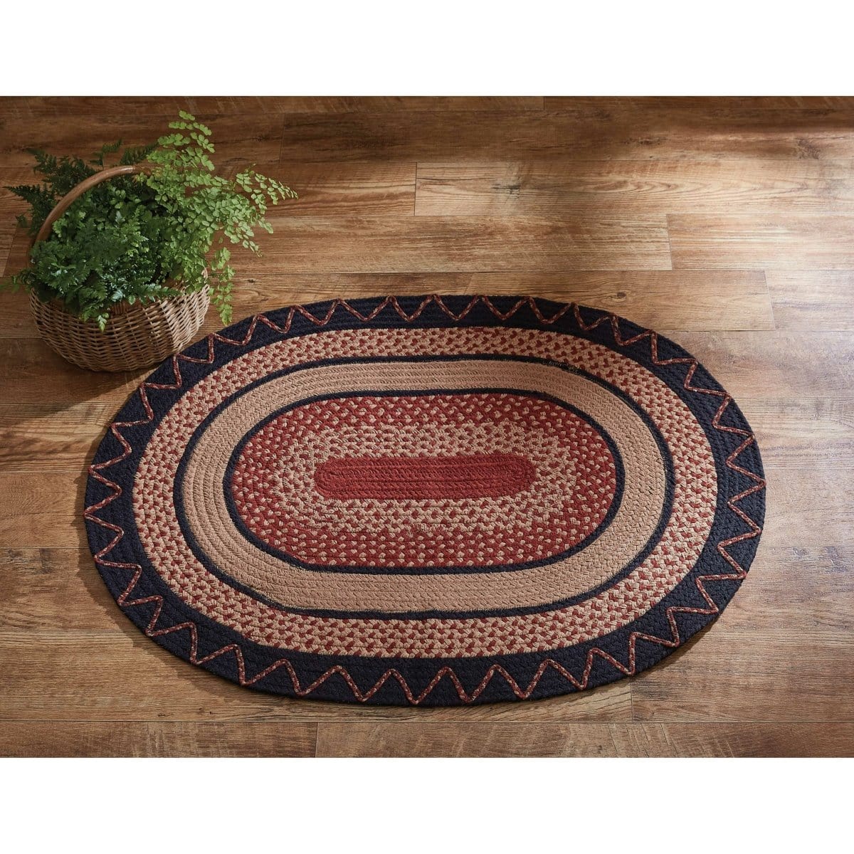 Zig Zag Braided Rug 32&quot; x 42&quot; Oval-Park Designs-The Village Merchant