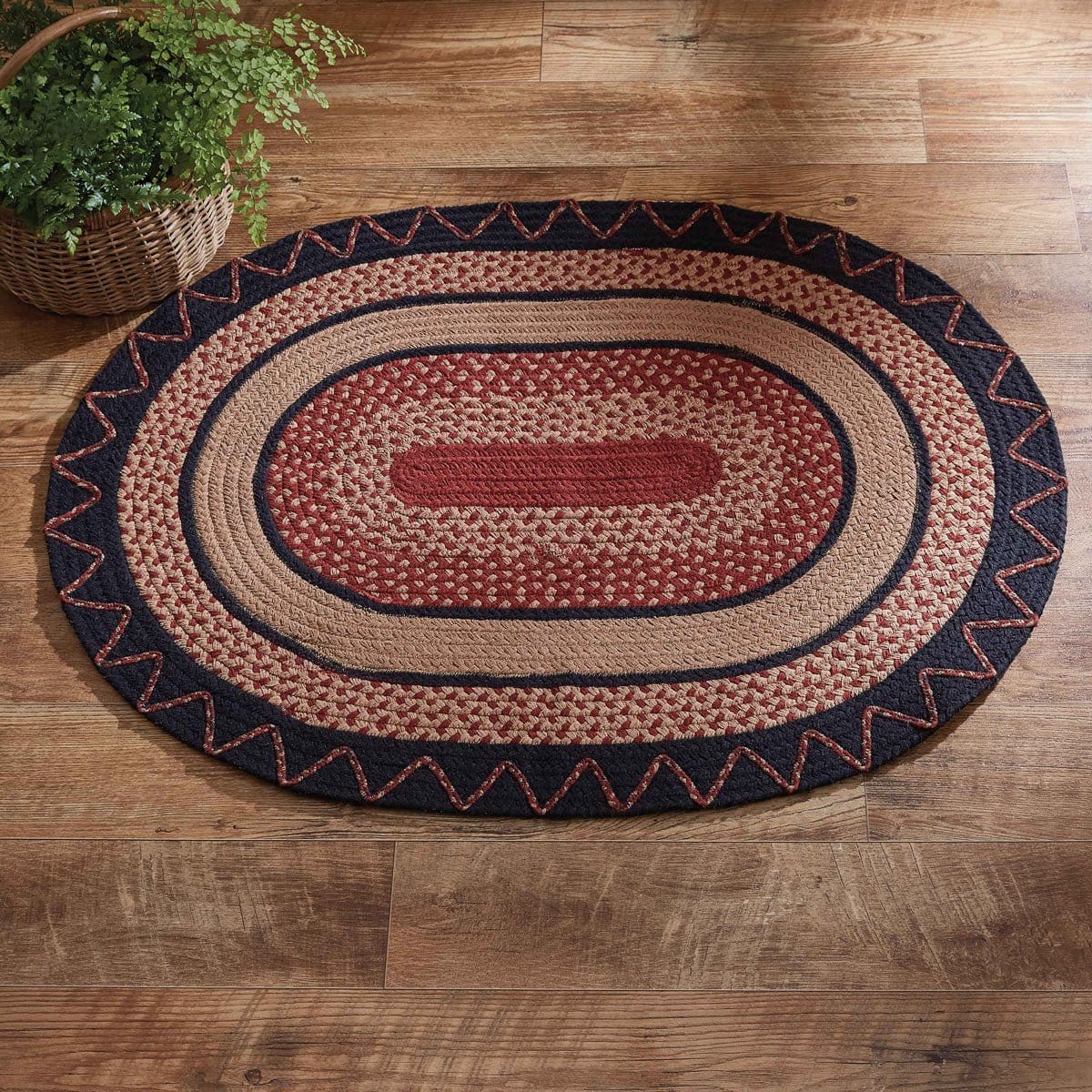 Zig Zag Braided Rug 32&quot; x 42&quot; Oval-Park Designs-The Village Merchant